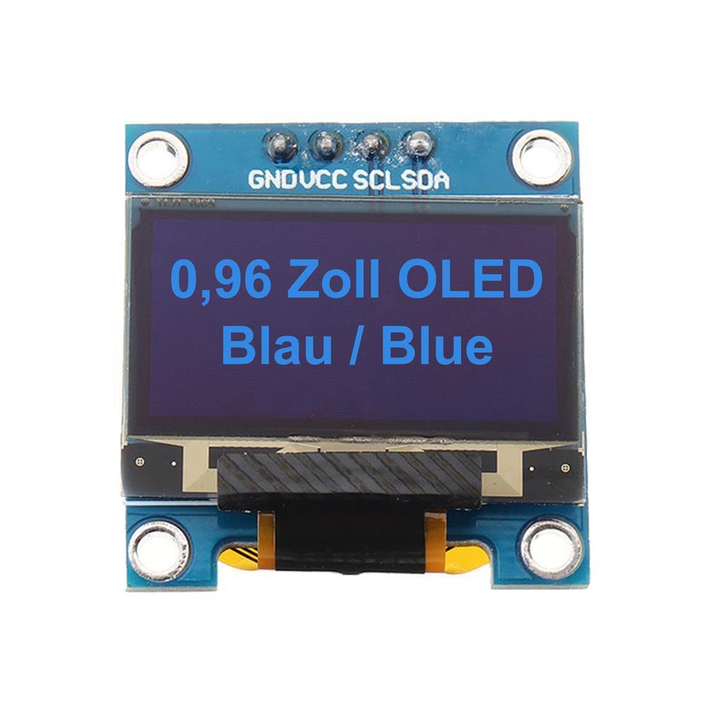 0,96 Zoll 2,44cm OLED Display 128x64 I2C/IIC Weiss/Blau/Gelb Arduino openDTU