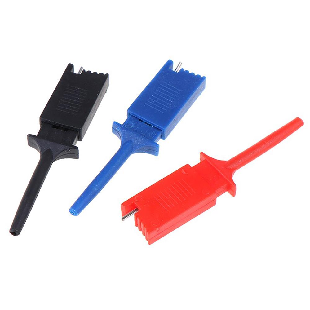 10x Bunte Test Haken Hook Clip Mini Grabbers SMD Logic IC Prüfspitze Dupont