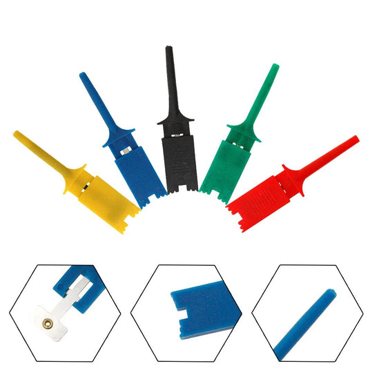 10x Bunte Test Haken Hook Clip Mini Grabbers SMD Logic IC Testsonde Prüfspitze