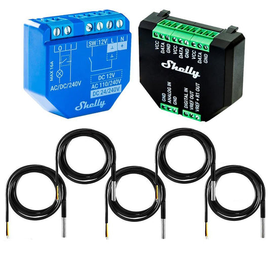 Shelly Plus 1 16A DC-AC Smart WiFi Relais opt. Plus Addon & DS18B20 Temp Sensor
