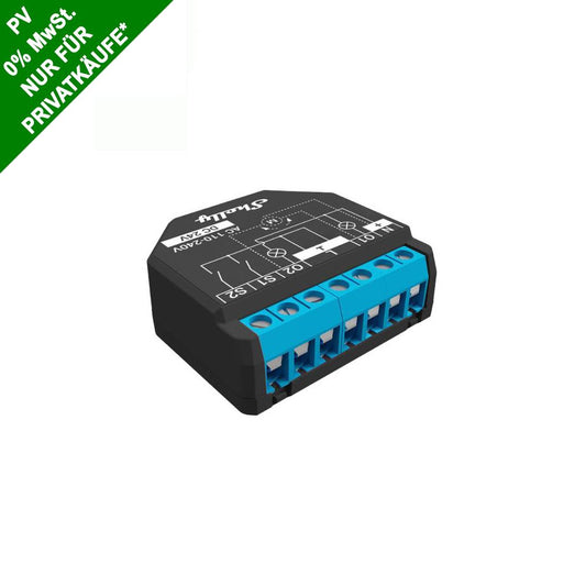 Shelly Plus 2PM 16A DC-AC Smart WiFi Energieeinspeisung pro Kanal Tasmota 15 PV