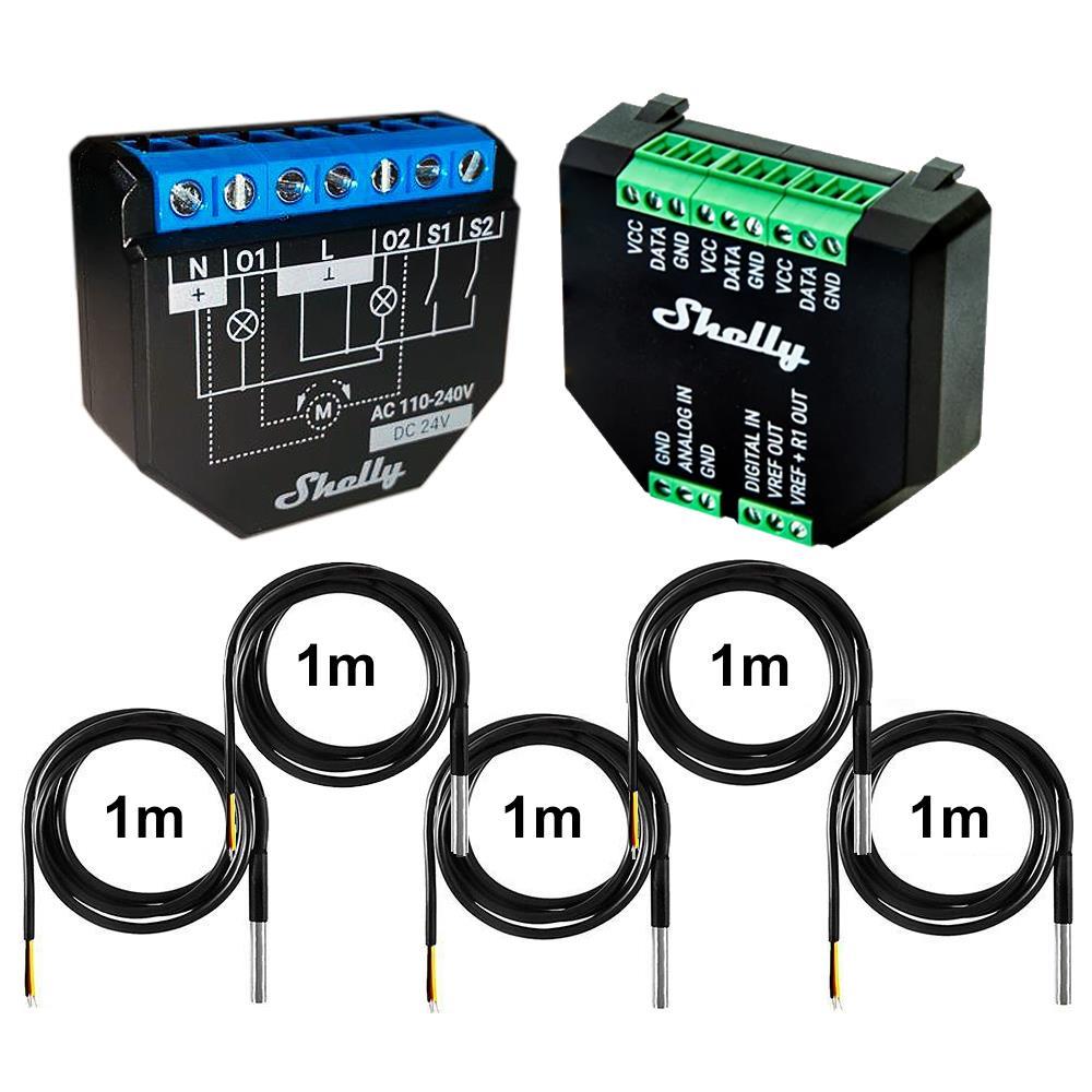 Shelly Plus 2PM 16A DC-AC WiFi Power Metering opt. Plus Addon & DS18B20 Sensor