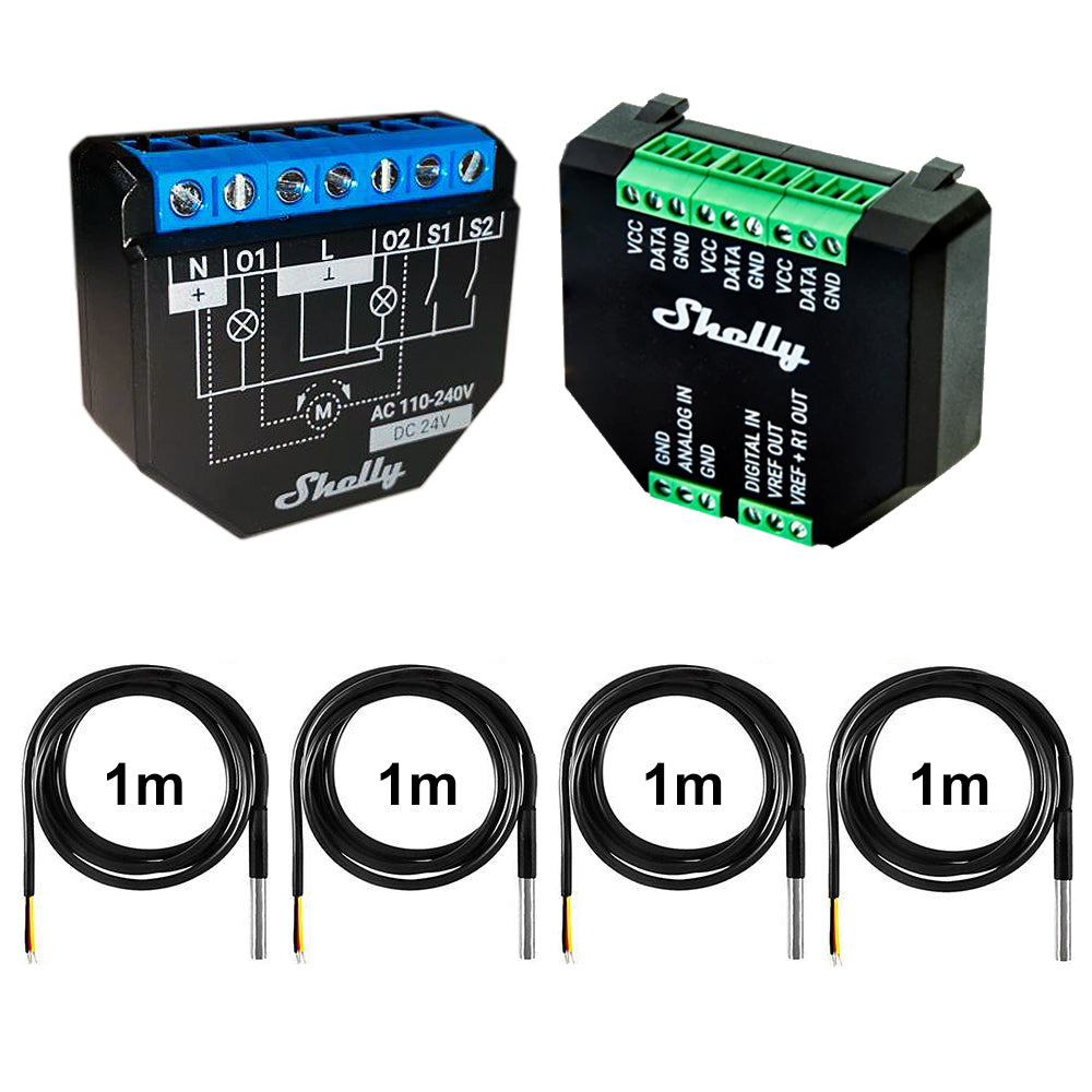 Shelly Plus 2PM 16A WiFi Power Metering opt. Plus Addon & DS18B20 & Tasmota 15