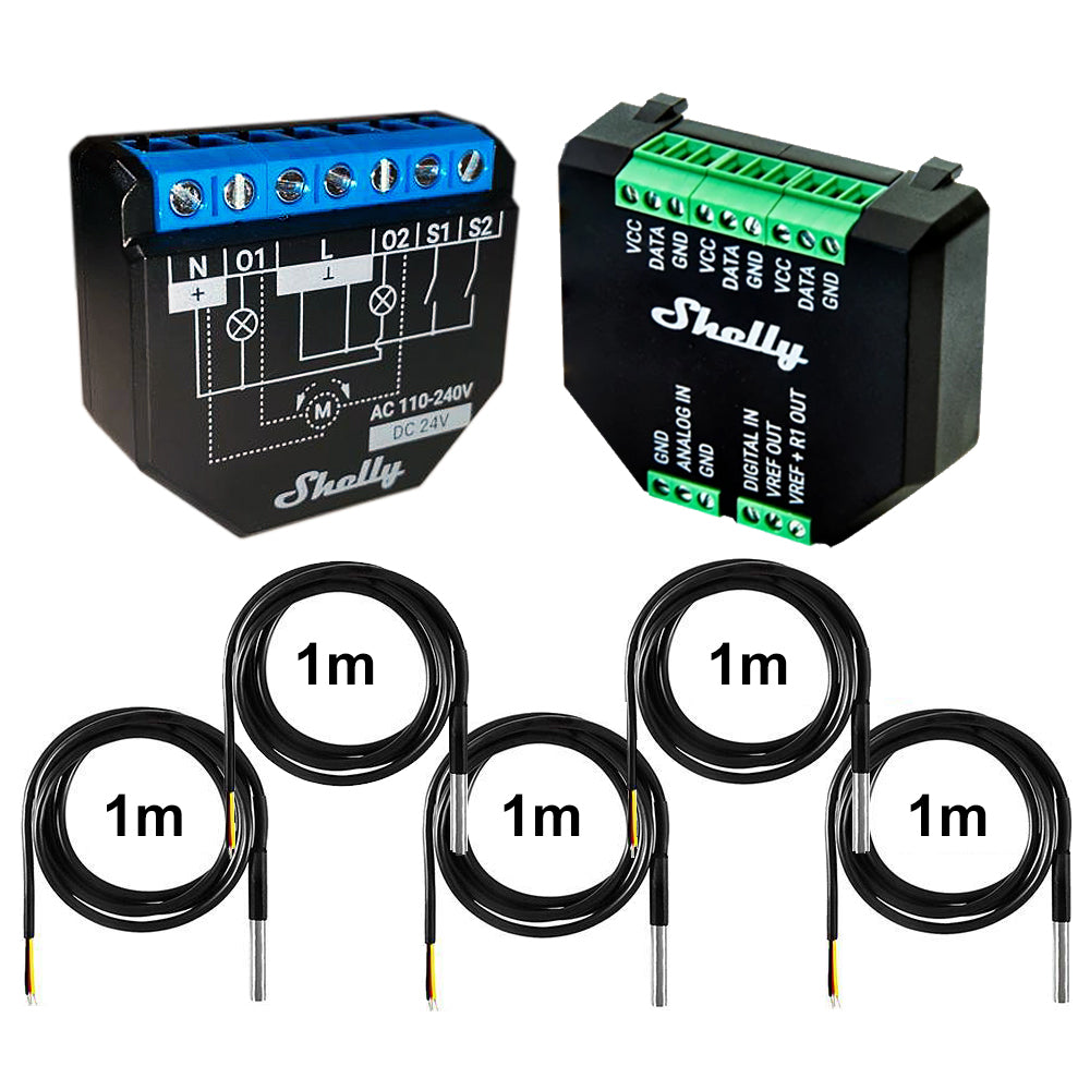 Shelly Plus 2PM 16A WiFi Power Metering opt. Plus Addon & DS18B20 & Tasmota 15
