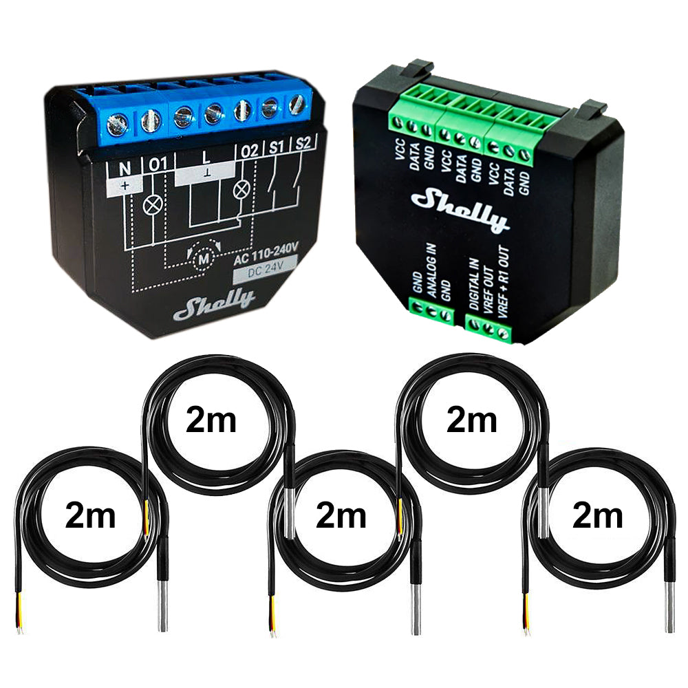 Shelly Plus 2PM 16A WiFi Power Metering opt. Plus Addon & DS18B20 & Tasmota 15