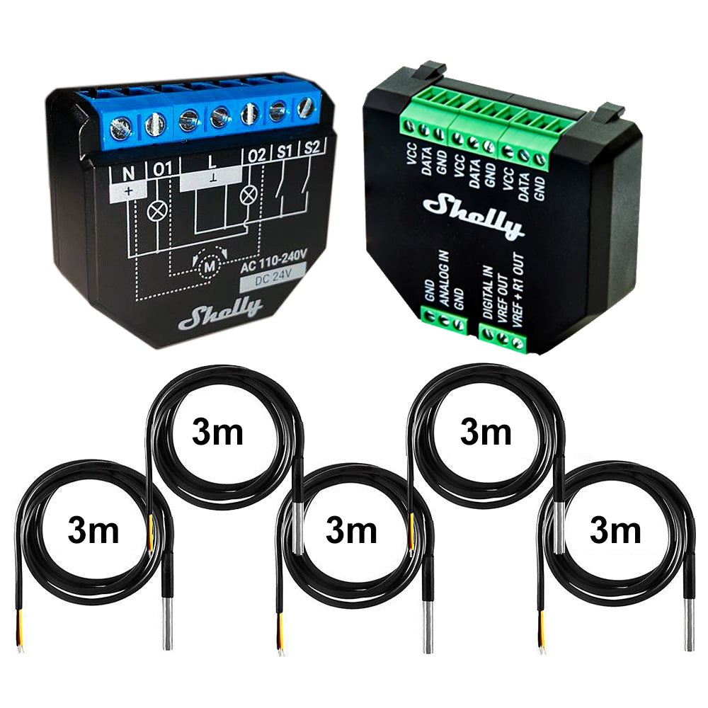 Shelly Plus 2PM 16A WiFi Power Metering opt. Plus Addon & DS18B20 & Tasmota 15