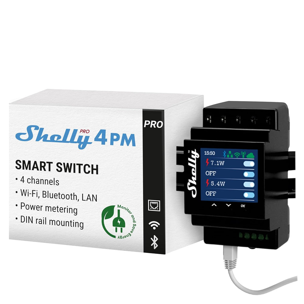 Shelly Pro 4PM WiFi LAN 4fach Smart Relaisschalter Leistungsmesser Tasmota 15