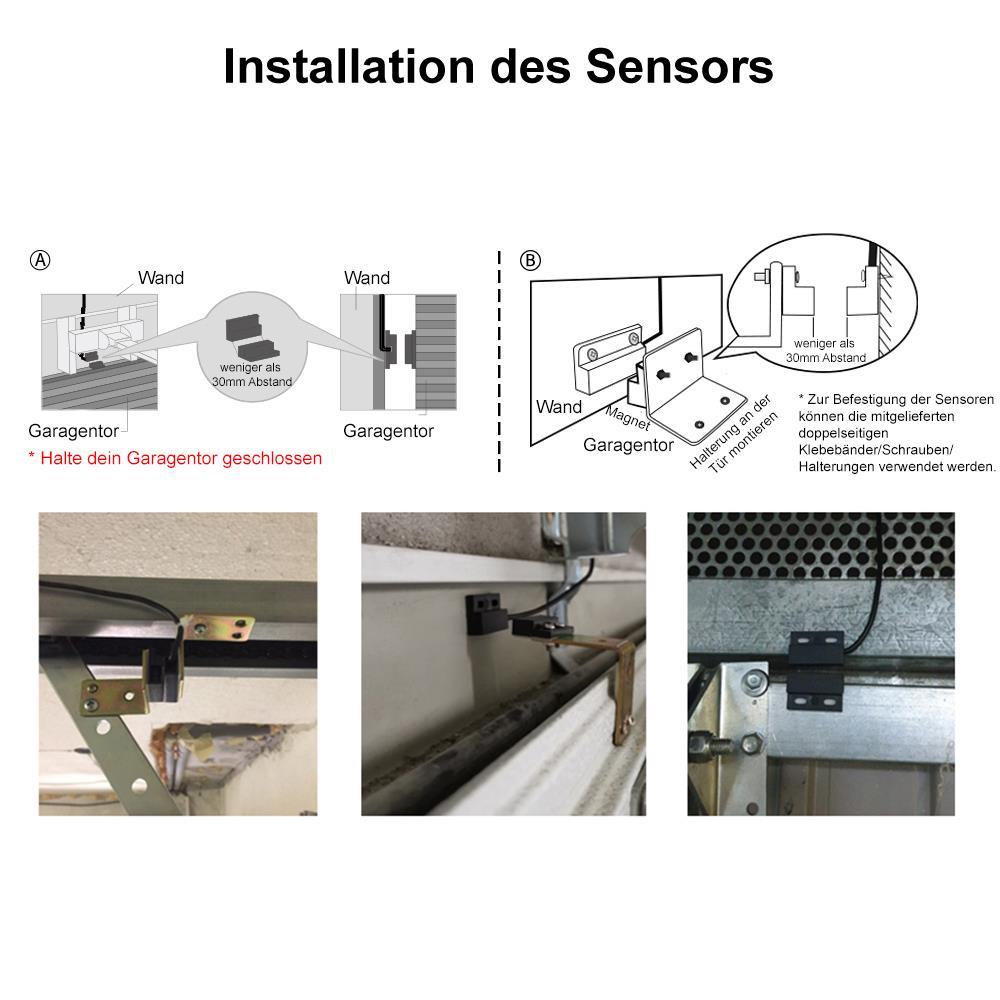 Tuya Zigbee Smart Garagentoröffner Türöffner Kontakt mit Sensor Alexa Google