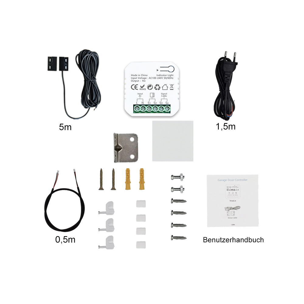 Tuya Zigbee Smart Garagentoröffner Türöffner Kontakt mit Sensor Alexa Google