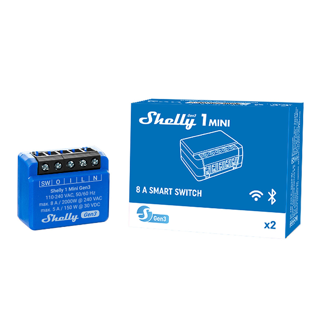 Shelly Plus 1 Mini Gen3 8A DC-AC ESP32 Unterputz WiFi Schalter Relais Tasmota 15