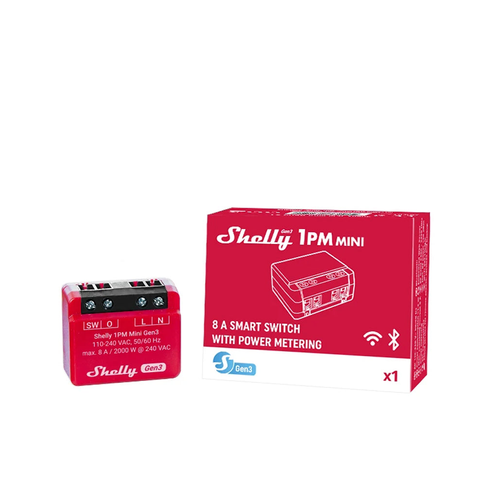 Shelly Plus 1PM Mini Gen3 8A AC ESP32 WiFi Relais Energiemessung Tasmota 15