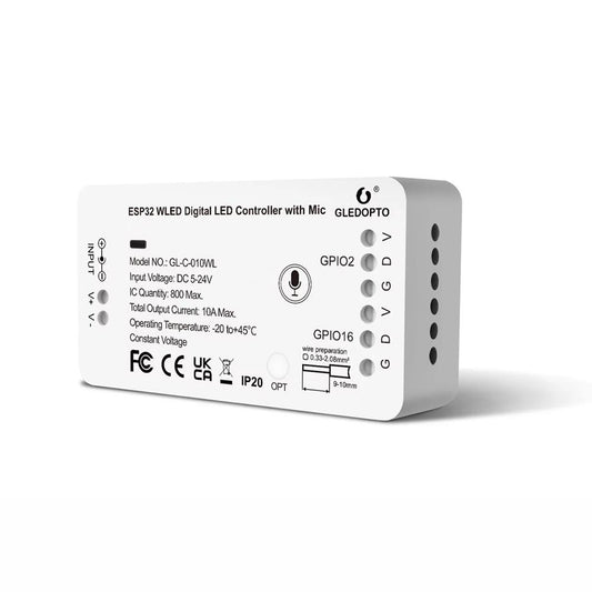 Gledopto GL-C-010WL 5V-24V Smart WiFi WLED LED Stripe Controller Microphone