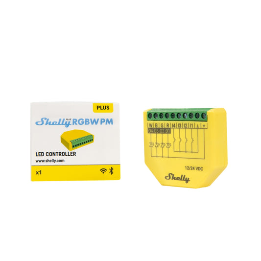 Shelly Plus RGBW PM ESP32 12-24 VDC WiFi Controller Dimmer RGB RGBW LED Strips