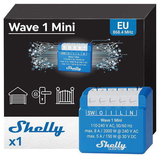 Shelly Wave 1 MINI 1 Kanal Smart Switch 8A 240V AC 5A 30V DC Z-WAVE