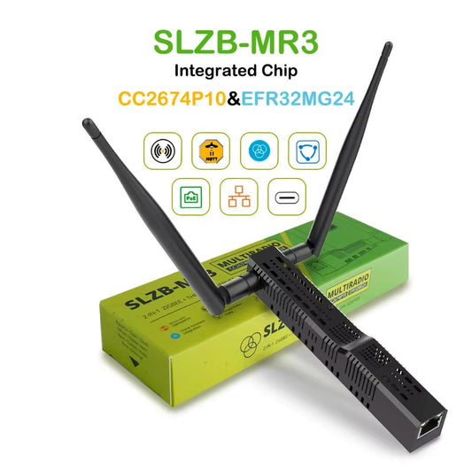 SMLIGHT SLZB-MR3 Zigbee Thread Multiradio CC2652P10 EFR32MG24 LAN PoE USB Wi-Fi