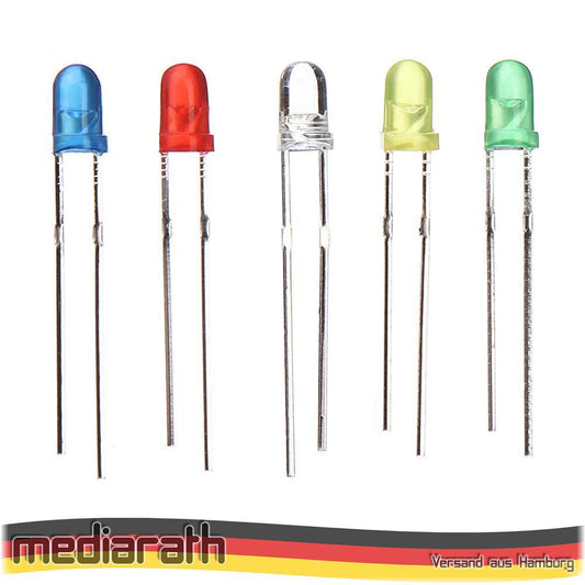 LED Dioden Licht 5 Farben Rot Grün Blau Weiß Gelb 20mA 3mm/5mm für Arduino DIY