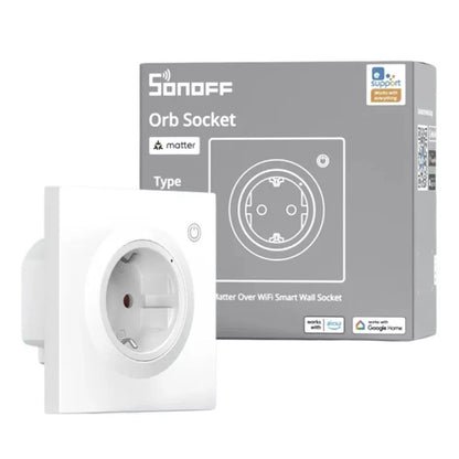 SONOFF WS01TPF-E Orb Socket Matter Wandsteckdose 16A Energy Monitoring white