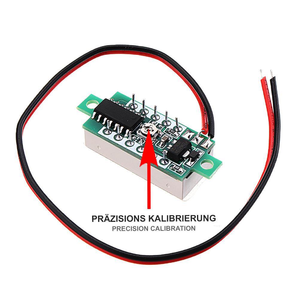 LED Voltmeter Spannung Digital Anzeige 0.28 Zoll 2,5V-30V - diverse Farben - NEU