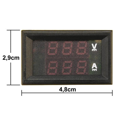 Geekcreit Mini Digital Voltmeter Amperemeter DC 100V 10A Blau + Rot Dual LED