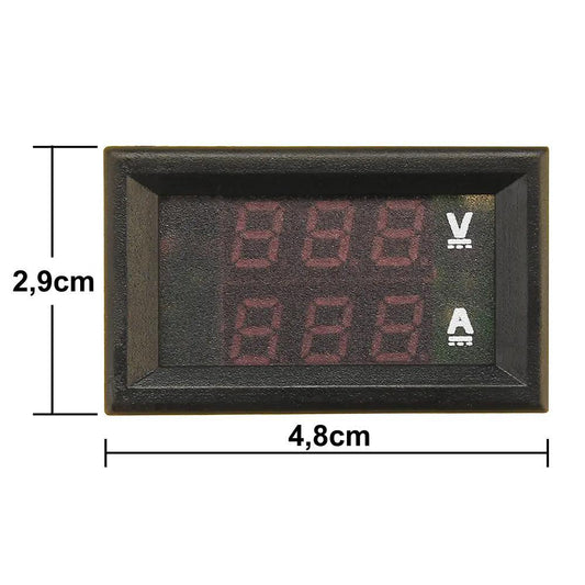 Geekcreit Mini Digital Voltmeter Amperemeter DC 100V 10A Blau + Rot Dual LED