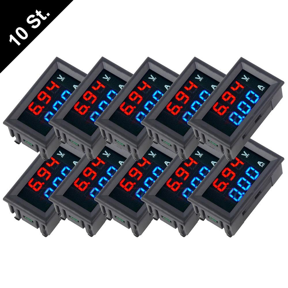 Geekcreit Mini Digital Voltmeter Amperemeter DC 100V 10A Blau + Rot Dual LED