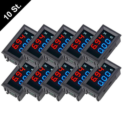 Geekcreit Mini Digital Voltmeter Amperemeter DC 100V 10A Blau + Rot Dual LED