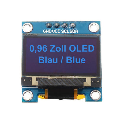 0,96 Zoll 2,44cm OLED Display 128x64 I2C/IIC Weiss/Blau/Gelb Arduino openDTU