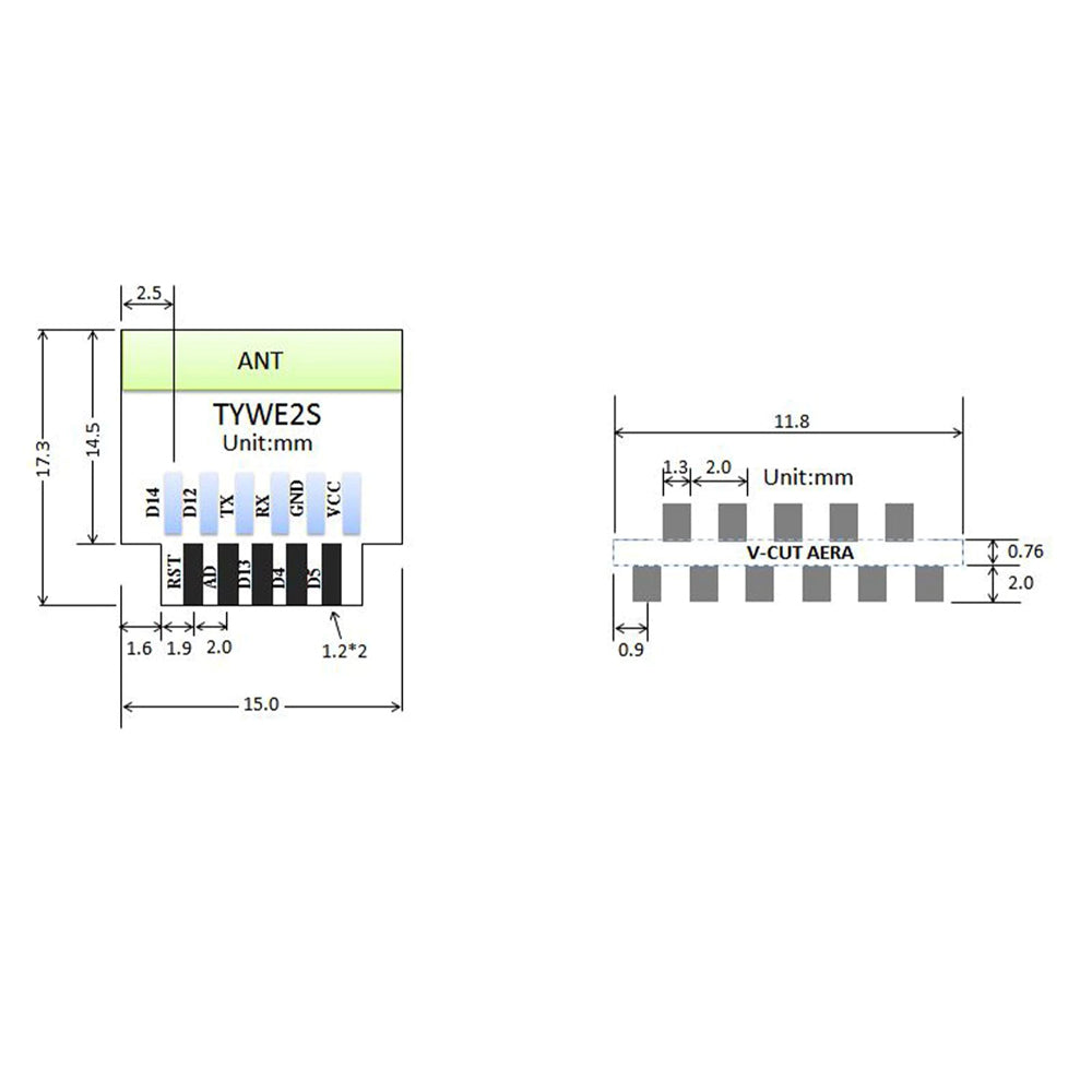 ESP-02S TYWE2S ESP8285 ESP8266 WiFi Modul Arduino IDE Serial Board Tasmota 15