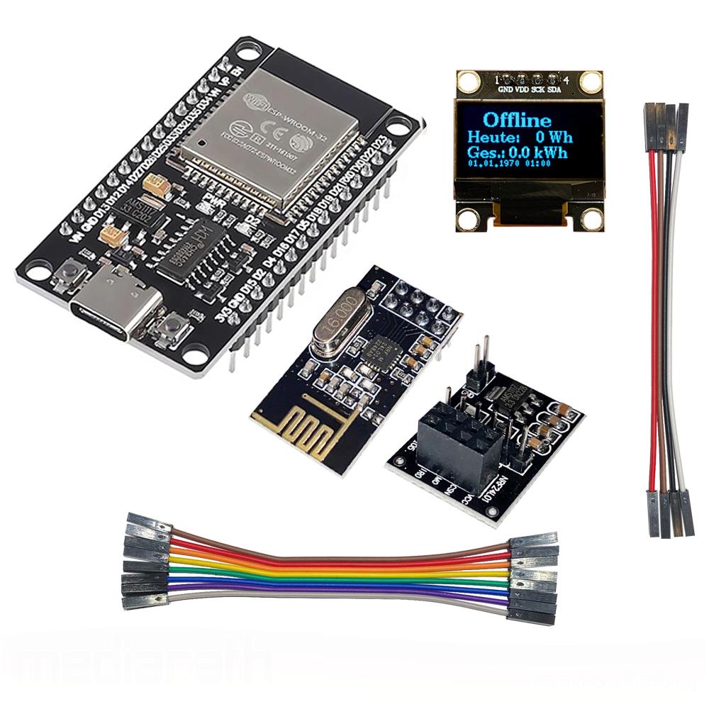 OpenDTU Hoymiles DIY Kit OLED Display + ESP32 + NRF24L01Plus + Socket + Kabel PV