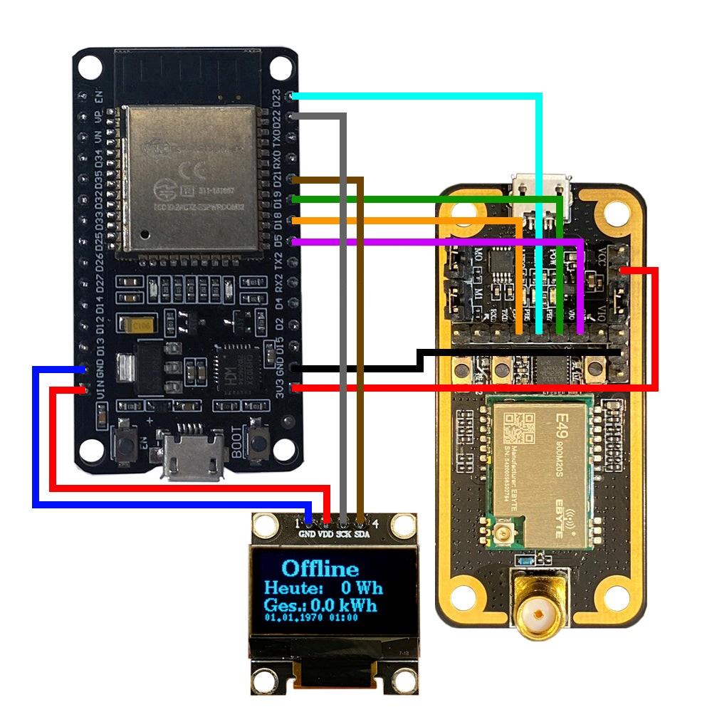 OpenDTU Hoymiles DIY Kit Display SSD1306 ESP32 CMT2300A Antenne Kabel HMS HMT