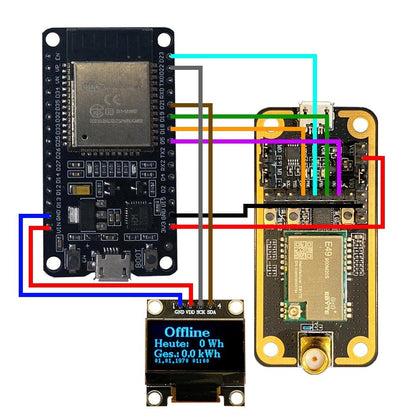 OpenDTU Hoymiles DIY Kit Display SSD1306 ESP32 CMT2300A Antenne Kabel HMS HMT