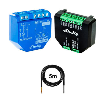 Shelly Plus 1 16A DC-AC Smart WiFi Relais opt. Plus Addon & DS18B20 Temp Sensor
