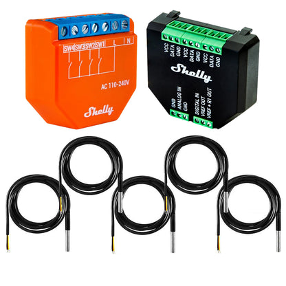 Shelly Plus i4 4 Kanal Smart Steuergerät opt. Plus Addon & DS18B20 Temp Sensor
