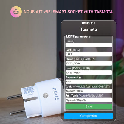4X Nous A1T 10A 2500W Verbrauchsmessung WiFi Smart Socket Tasmota preinstalled