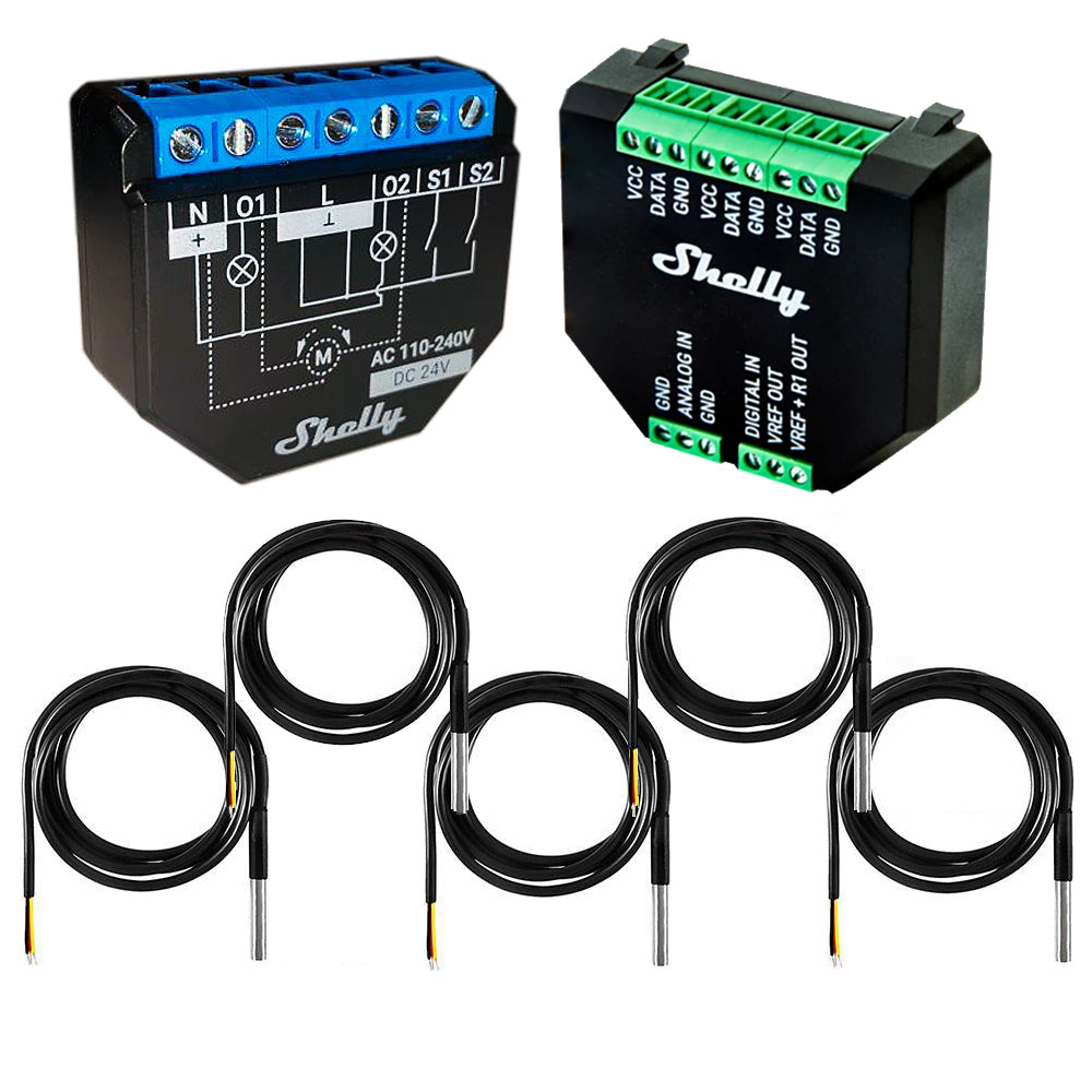 Shelly Plus 2PM 16A DC-AC WiFi Power Metering opt. Plus Addon & DS18B20 Sensor