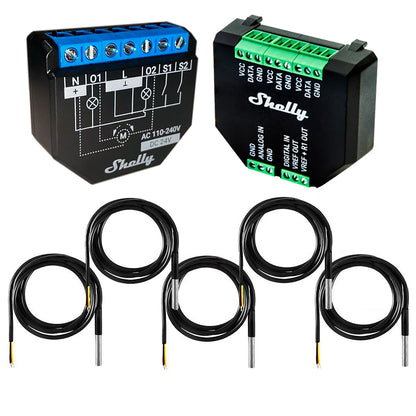 Shelly Plus 2PM 16A DC-AC WiFi Power Metering opt. Plus Addon & DS18B20 Sensor