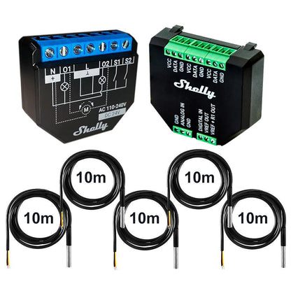 Shelly Plus 2PM 16A DC-AC WiFi Power Metering opt. Plus Addon & DS18B20 Sensor