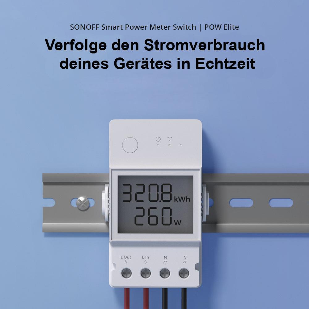 SONOFF POW Elite 16A WiFi Smart Switch Energieeinspeisung Display Tasmota 15 PV