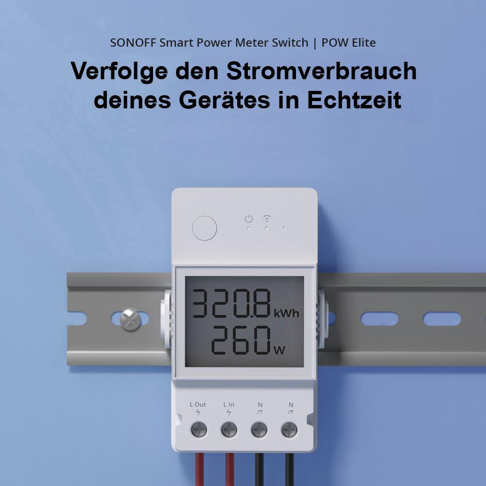 SONOFF POW Elite 20A WiFi Smart Switch Energieeinspeisung Display Tasmota 15 PV