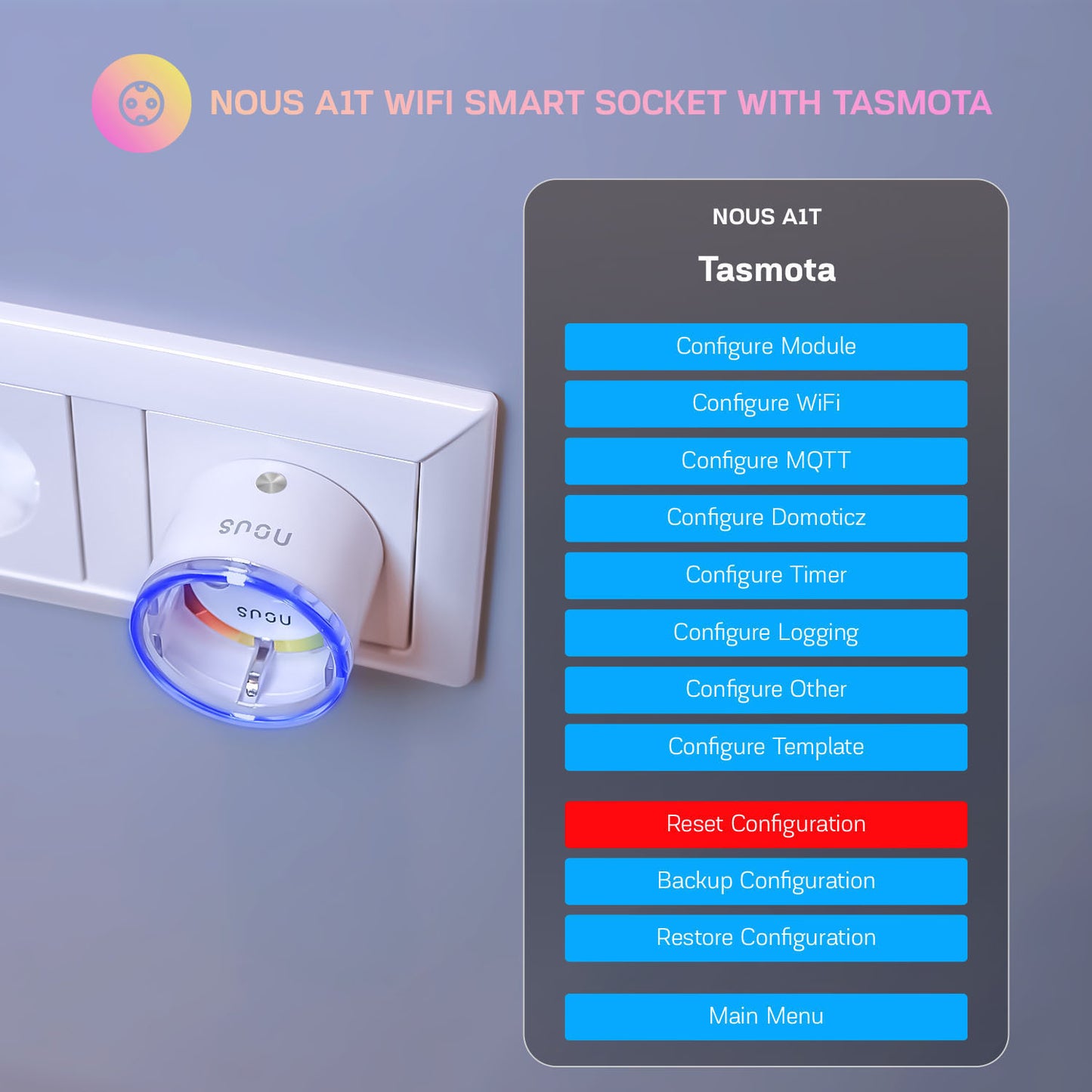 8X Nous A1T 10A 2500W Verbrauchsmessung WiFi - Tasmota - optional calibrated