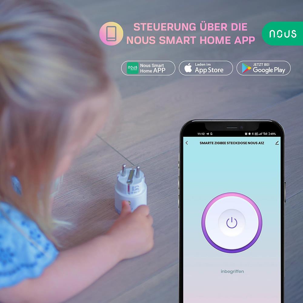 4X Nous A1Z 10A 2500W Verbrauchsmessung ZigBee 3.0 Smart Socket - Alexa - Google