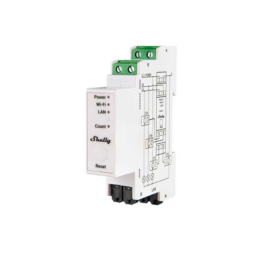 Shelly Pro 3EM 3-Phasen-Stromverbrauchsmessgerät 120A WiFi LAN BT DIN Montage PV