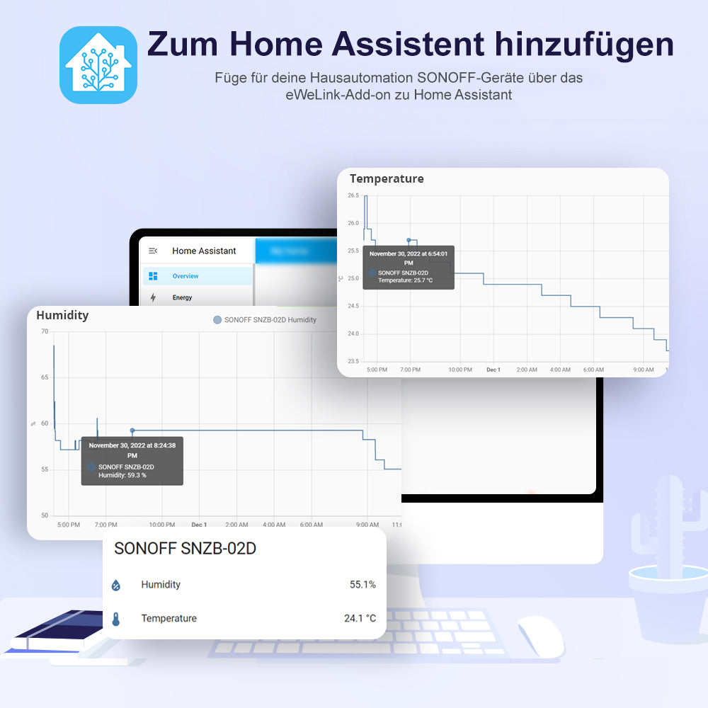 Sonoff SNZB-02D ZIGBEE 3.0 Temperatur und Feuchtigkeitssensor mit LCD Display