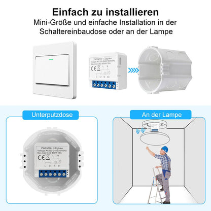 AVATTO ZWSM16-W1 ZigBee 3.0 1 Kanal 1CH Smart Switch Modul Lichtschalter TUYA