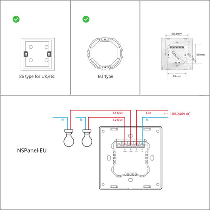 SONOFF NSPanel White Touch Display Wandschalter Smart Wall Switch Tasmota 15