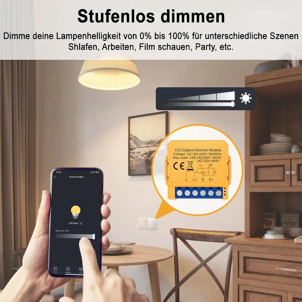 Avatto ZDMS16-1 ZigBee 3.0 1 Kanal 1CH Smart Lichtschalter Dimmer Modul TUYA