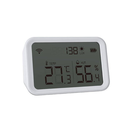 NEO NAS-TH02W WiFi 3 in 1 Helligkeit Temperatur Feuchtigkeitssensor LCD Tuya