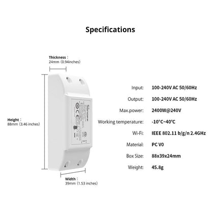 SONOFF BASICR4 10A 2400W ESP32 WiFi Smart Switch - Magic Switch Mode Tasmota 15