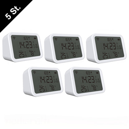 NEO NAS-CW01W TW WiFi 4in1 Wecker Helligkeit Temperatur Feuchtigkeitssensor Tuya