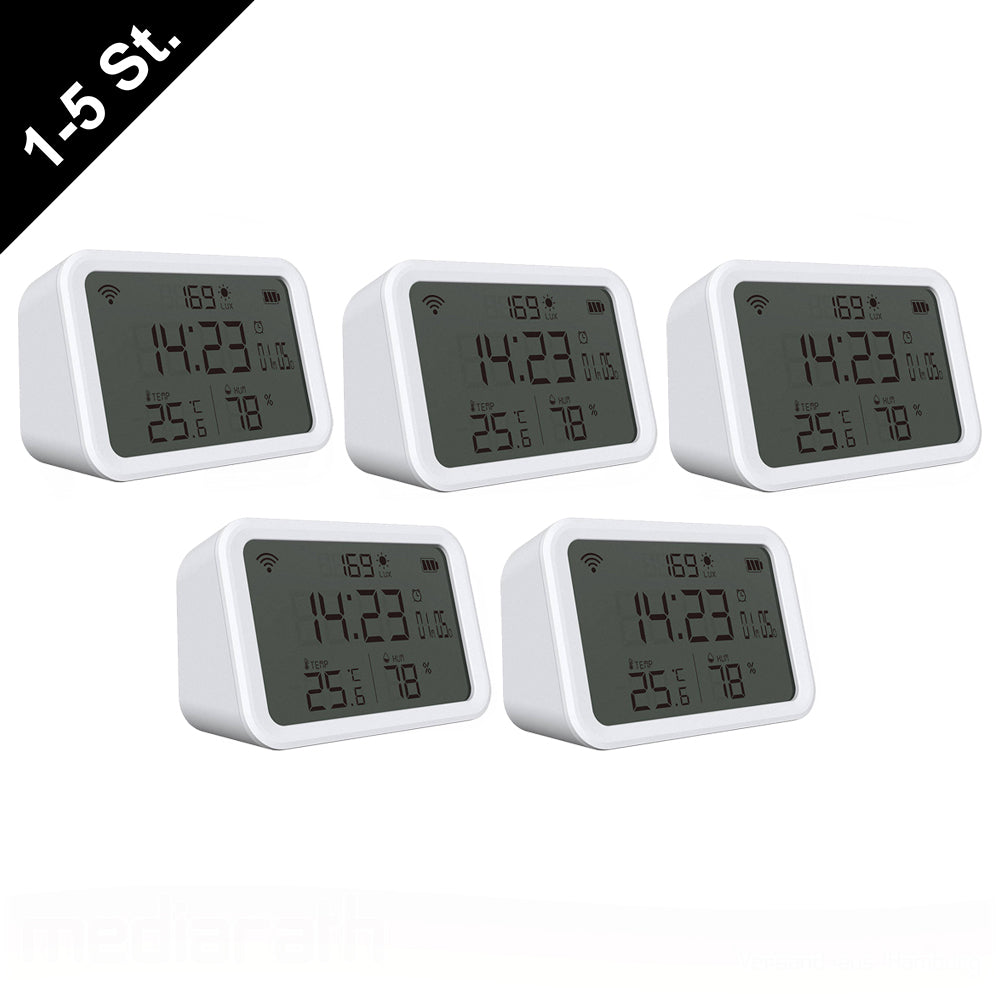 NEO NAS-CW01W TW WiFi 4in1 Wecker Helligkeit Temperatur Feuchtigkeitssensor Tuya